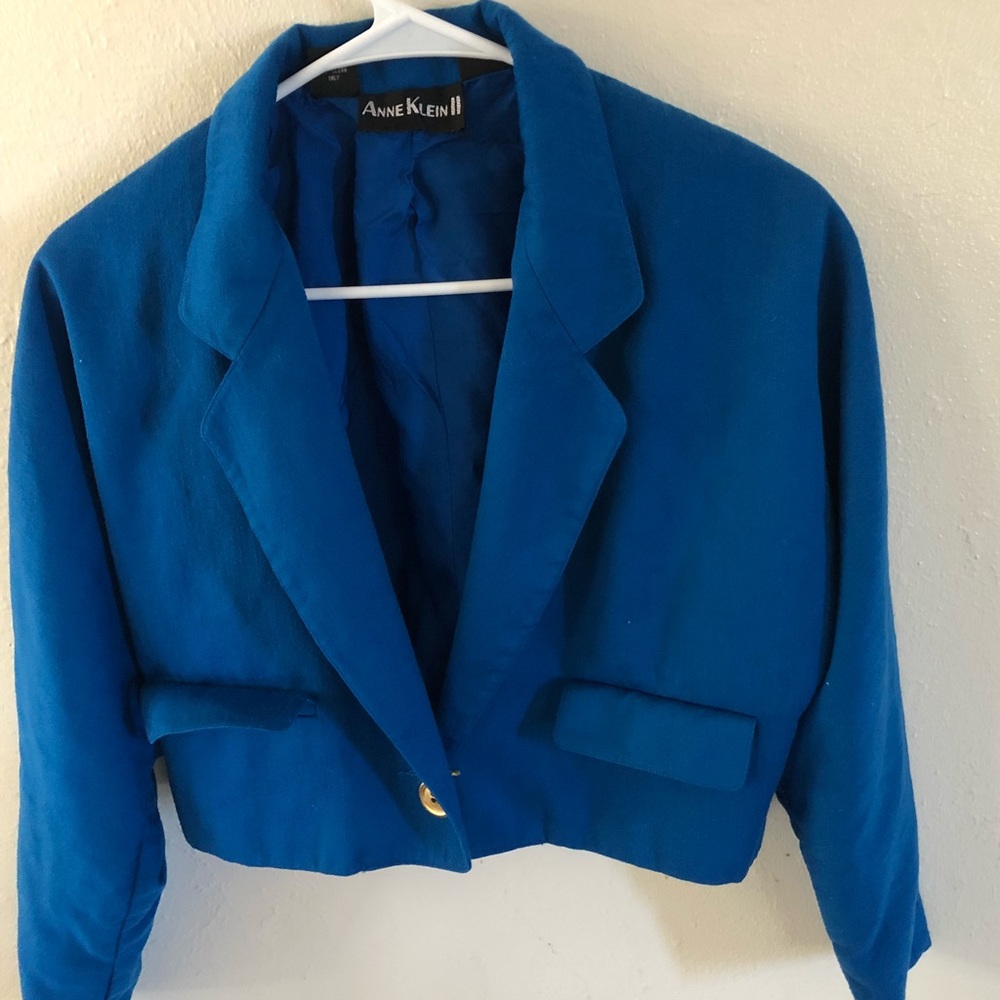 Anne Klein II cobalt blue cropped blazer